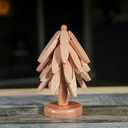 Wooden Trivets for Hot Dishes, Tree Trivet Set, Stackable Tree Coasters for Hot Dish, Pot, Bowl, Teapot, Includes 4 Trivets, 1 Stand, and 4 of Choice (Natural Wood)