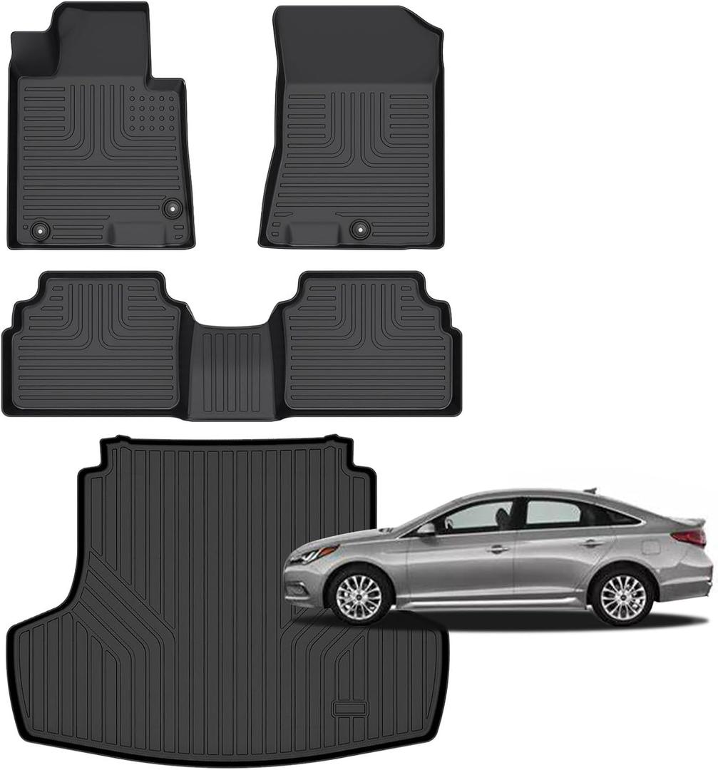 for Kia K5 Floor Mats(Only FWD) 2021-2026 or Hyundai Sonata 2020-2025 Car Mats All Weather Floor Mats Cargo Liner Accessories
