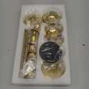 Gold Candlestick Holders Set of 6, Weighted, Metal Taper Candle Stick Holders, Vintage Christmas Brass Home Decor for Table, Mantel, Room Decorations Housewarming Gift Gold-6