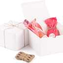 ValBox 6x6x4 Gift Boxes with 98ft Twine 20 Pack White Paper Gift Boxes with Lids for Gifts, Crafting Cupcake Boxes, Easy Assemble Bridesmaids Proposal Boxes
