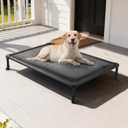 Veehoo Chew Proof Elevated Dog Bed, Indestructible Raised Dog Cot, Orthopedic Dog Platform Bed with Soft Padded Mat, Durable Waterproof Pet Cot for Indoor, Outdoor or Crate, 41-Inch, Grey