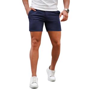 GINGTTO Mens Slim Fit Shorts Skinny Chino Short Tapered Leg Stretch (Dark Blue2, 34-5inch-1)