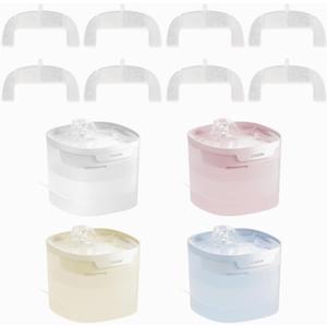 Cheerble Pumpless Cat Water Fountain, 2L/67oz Automatic Pet Fountain, Elfin E1 Lite Cat Fountain for Drinking, MagDrive Technology, Continuous Flow Mode, BPA-Free (White, 8 Filters)