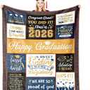 2026 Graduation Gifts Blanket,Graduation Gifts for Her/Him, Class of 2026 High School/College/Masters Degree/Doctorate/PHD Gifts