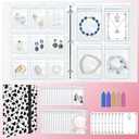 Large Transparent Jewelry Storage Book with 300 Pockets and 50 Jewelry Pouches,Travel Jewelry Organizer and Storage,Jewelry Binder Organizer for Earring,Bracelet,Necklace (300 Grids+50 pvc bags,Cow spot)