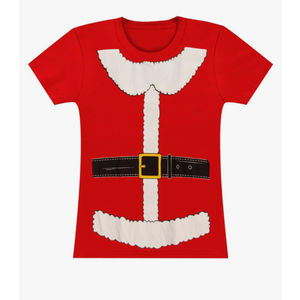 Mrs. Santa Claus Suit Junior's Costume T Shirt - 2X-Large Cardinal