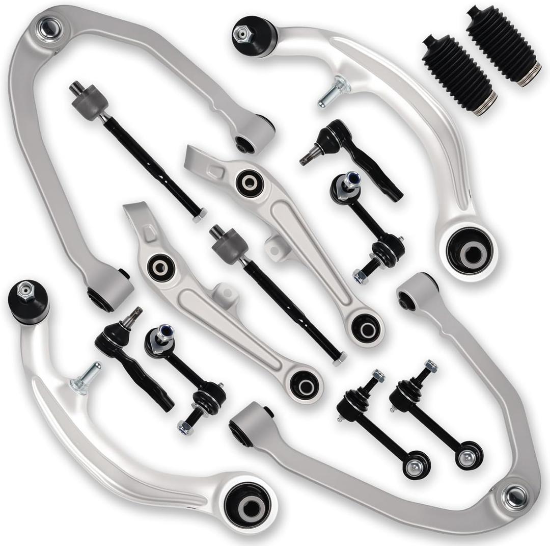 16PCS Front Upper Lower Control Arm Stabilizer Sway Bar End Link Tie Rod Fit for Infiniti G35 2003 2004 2005 2006, for Nissan 350Z 2003-2007 2008 2009 K621690 K621373 K641594 K750100 K750044