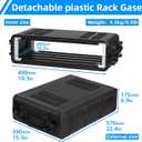 2U Rack Case Shallow 12" Depth, 19" Rackmount Flight Cases Easy Installation Portable Carry Watertight Dust Proof 2 Space Shockproof Mount Racks with Microphone Compartments Space Saving