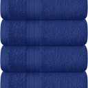 BOUTIQUO Ultra Soft Cotton 6 -Piece Hand Towel Set 16x24 Inch, Ideal for use in Bathroom, Kitchen, Gym, Spa & General Cleaning, Compact & Lightweight Multi Purpose Hand Towels - Navy Blue