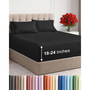 Extra Deep Pocket Queen Sheet Set , Deep Pocket Black Sheet
