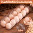 120 Pcs 12 Count Plastic Egg Cartons Cheap Bulk, 2x6 Grids Clear Empty Egg Cartons, Clear Egg Containers for Fresh Chicken Eggs for Chicken Farm Business Market, Refrigerator Use, 28.2 x 10 x 7 cm