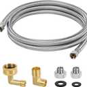 6 FT Dishwasher Installation Kit, Braided Stainless Steel Dishwasher Water Supply Line with 3/8" Compression Dishwasher Connectors, Burst-Resistant Inner Tube, Certified Safe