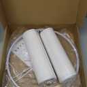 Drum Lamp shades Set of 2, White Line Lamp Shades for Table Lamps Floor Lamp, 13" Top X 13" Bottom X 10" High Large Fabric Lamp Shades, Easy Assembly Replacement Lampshades