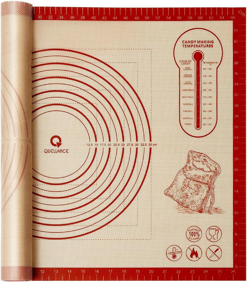 Silicone Baking Pastry Dough Mat - 28x20Inch Extra Large Cookie Bread Rolling Mats Sheet, Nonstick Kitchen Counter Kneading Board, Thick Reusable Pie Cookies Pizza Fondant Making Matt with Measurement