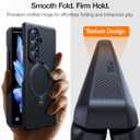 TORRAS 360 Spin Magnetic Stand for Galaxy Z Fold 7 Case with S Pen Holder, [MIL-Grade Hinge Protection] [Fit for Magsafe] [360 Kickstand & Ring Holder], Armor Slim for Samsung Galaxy Z Fold 7, Black