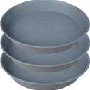 3 Pack of 25 26 inch Plant Saucer (22.7 Inch Base), 4.2" Depth, Large Deep Plastic Flower Planter Water Trays for Indoors Outdoor Bath Bath, Plant Drip Trays for Pot (26", Gray)