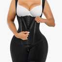 SHAPERX Fajas Colombianas Tummy Control Shapewear for Women Double Compression Postpartum Body Shaper with Zipper and Hooks XL