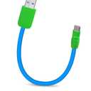 Color Block Chubby - Power Bank Friendly Short 240W Fast Charging Cable for iPhone 16 15 Pro Max Silicone USB C Cable for Samsung, iPad, MacBook, Blue+Green, USB-A to Type-C, 1.64FT