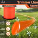 095 Trimmer Line, 095 Weed Eater String, 0.095" Weed Wacker String, Commercial Grade Round Nylon String Trimmer Line .095 Replacement For String Trimmer Weed Trimmers .095"-1480ft-5lb-Spool(Orange