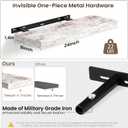 24x8in Floating Shelves 2 Pack, Wall Mount Display Shelf, White Washed, 24x8x1.4in, Set of 2