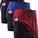 NELEUS Men's 2 in 1 Running Shorts with Liner,Dry Fit Workout Shorts with Pockets 2XL, 