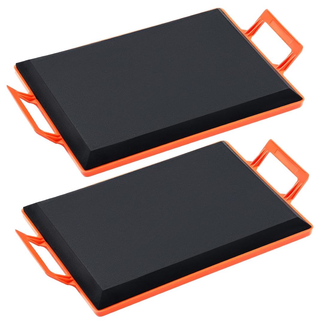 Gemscream 2 Pack Foam Kneeler Board Extra Large Kneeling Board Concrete Knee Boards Sliders Tools with Handles for Work Construction, Gardening, Cleaning, Home Renovation, 19.5 x 15.35 Inches (Orange)