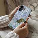 Goodon for iPhone 16 Case - Compatible with Magsafe - Dual-Layer Hard Shell & Silicone Cover - Protective Phone Case with Cute Wildflower Designs for Women - Pastel Hydrangea
