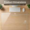 Tempered Glass Desk Pad 32" x 20" - Clear Non-Slip Office Desk Mat for Keyboard & Monitor, Easy to Clean Glass Writing Pad for Home & Work