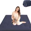 Syrinx Japanese Floor Futon Mattress, Foldable Tatami Sleeping Pad for Adults & Kids, Roll-Up Floor Bed or Bench Cushion (39"  80"(Twin), 03 - Midnight)