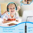 Voopwink Kids Headphones with Microphone, Wired Over Ear Headsets with Limited Volume 85dB/ 94dB for Boys Girls Teens Children Online School/Travel/iPad/Tablet/Cellphone