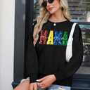 ASTANFY Mama Sweatshirts for Women Boy Mom Graphic Sweatshirt Vintage Cowgirl Outfits Leopard Print Tops (M)