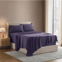 Nestl Short Queen Sheet Set - 1800 Ultra-Soft Microfiber - Double Brushed - Deep Pockets - Easy Fit - 4 Piece Set - Bed Sheets (Short Queen, Purple)
