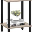 TUTOTAK End Table, Side Table, Nightstand, 2-Tier Storage Shelf, Sofa Side Table for Small Space, Living Room, Bed Room TB01BG034 (Greige)
