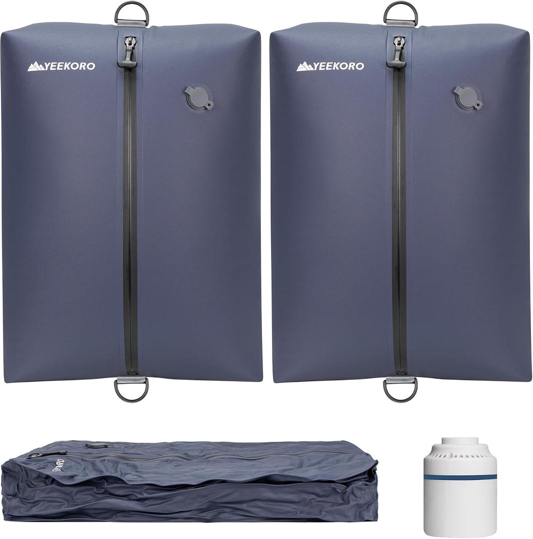 Vacuum Bag for Travel, Professional IPX8 Waterproof Reusable Vacuum Compression Bags for Travel Suitcases, Durable Space Saver Bag(2 PACK Navy Blue,With Pump)
