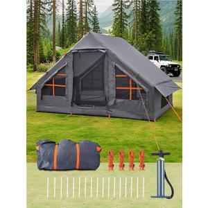 Inflatable Tents for Camping - Easy Blow Up Glamping Tent with Hand Pump, Hot Tent Waterproof PVC Air Inflatable Tent House for Family Weekend Camping