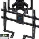 HOME VISION Full Motion TV Wall Mount with Soundbar Bracket, 65 Swivel & Tilt TV Bracket for 32-85 inch TVs, Dual Articulating Arms fits 8"/12"/16" Studs, Max VESA 600x400mm, 132 lbs