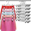 Pants Hangers with Clips,Space Saving Hanging Closet Organizer-6 Tiers Skirt Hangers with 360 Swivel Hook,Closet Organizer-Clothes Hangers- College Dorm Essentials Apartment Essentials- 6 Pack