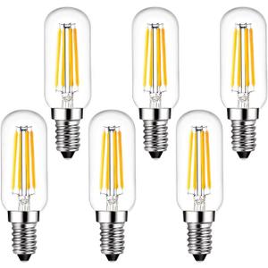 SHUWDKAR E14 LED Bulb Dimmable European Base 40 Watt Equivalent 400LM Soft White 3000K, Vintage LED 4W E14 Light Bulb, 6 Pack