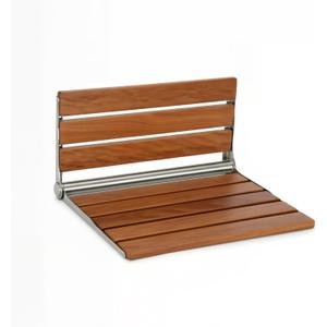 20" Premium Folding Shower Seat Wall Mounted - Heavy Duty 400lb Capacity, Durable Teak Wood Shower Bench