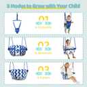 Slevoo 2 in 1 Baby Jumper and Swing, Toddler Swing Set with Foldable Stand, Ages 6 Months to 6 Years, for Indoor and Outdoor Fun, Blue