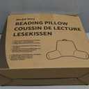 Blissful Diary Reading Pillow, Backrest Pillow with Shredded Memory Foam for Adult & Children, Designed for Bed and Couch Sitting Up, Includes Arms, Pockets and Washable Cover, Dark Gray