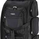 Travelers Club Xpedition 30 Inch Multi-Pocket Upright Rolling Duffel Bag (Black)