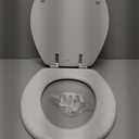 MAYFAIR 844BN 000 Toilet Seat with Brushed Nickel Hinges will Never Come Loose, ROUND , White, 1 Pack - ROUND