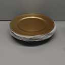 Metallic Round Charger Plates 10PCS, 13inch Plastic Beaded, bulk wedding, Dinner, Party, Event, Decoration( Gold 10)
