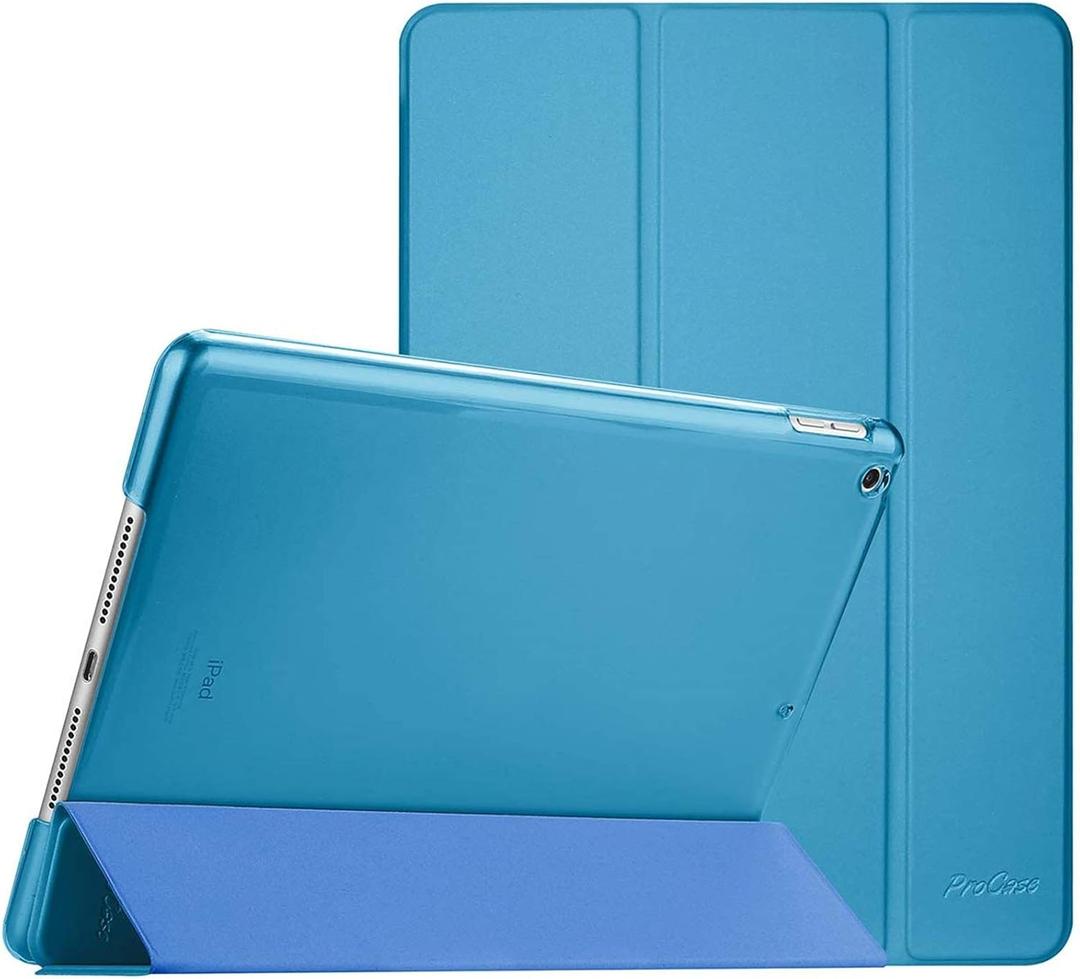 ProCase for iPad 9th/ 8th/ 7th Generation Case 10.2 Inch (2021/2020/2019 Release), 10.2 iPad Case 9th/ 8th/ 7th Gen Cover, Slim Smart Cover with Translucent Hard Shell Back -Lightblue