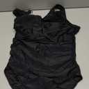 Tempt Me Women One Piece Swimsuit High Neck Plunge Ruched Tummy Control Bathing Suit (Large, Black New 2)