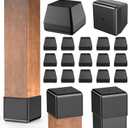 Furniture Sliders,24 PCS Square Chair Leg Sliders for Carpet, Furniture Movers Sliders, Carpet Chairs Furniture Glides, Floor Protectors, Carpet Moving Sliders Easily Move. (Black,Fit:1.2-1.6").