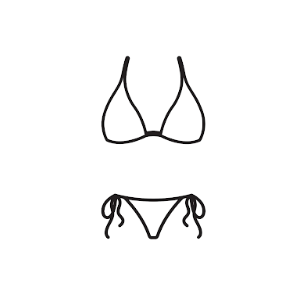 Two-Piece Swimsuit (Beige) XL