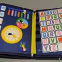 Qizfun Toddler Busy Board Montessori Toys  Sensory Busy Book, Educational Learning Travel Toy for Airplane & Car, Keeps Toddlers Entertained, Birthday Gifts for Toddler Boys Girls (Blue/P8)