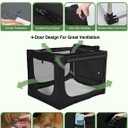 Veraste 30" L x 21" W x 21" H Collapsible Travel Dog Crate, Portable Soft Dog Kennel for Medium Dogs up to 45 lbs, 4-Door Foldable Travel Crate with Durable Mesh & Storage Bag, Black